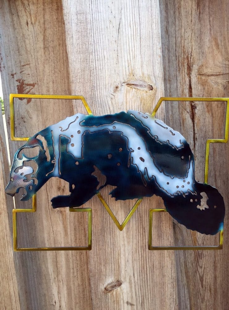 Michigan Wolverines Logo Metal Wall Art Michigan Metal Artwork